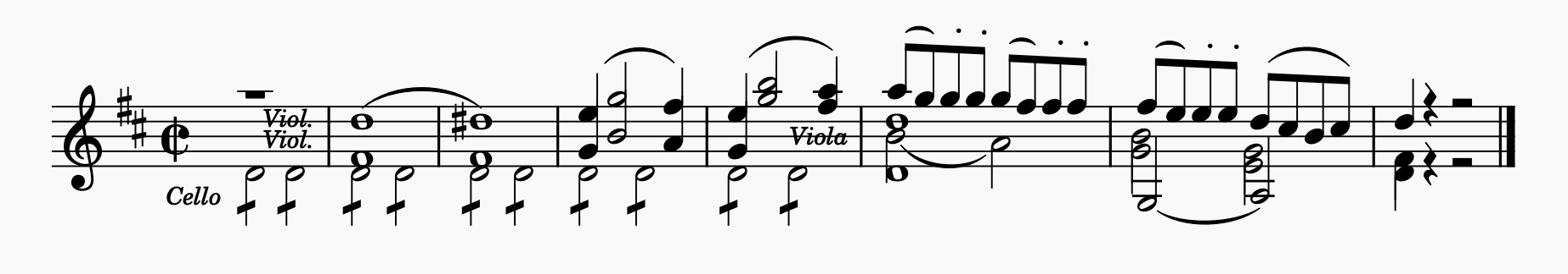 The music notatation after initial recreation with MuseScore.